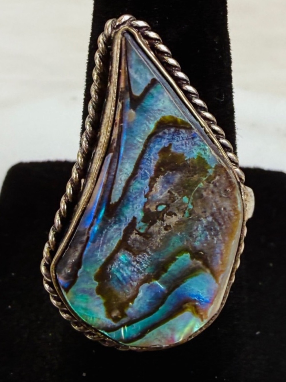 Vintage Silvertone size 6 1/4 Abalone ring